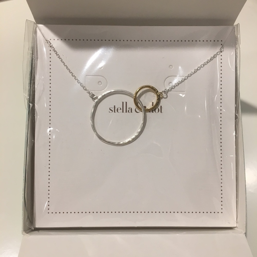 Stella & Dot Hammered Circle Necklace